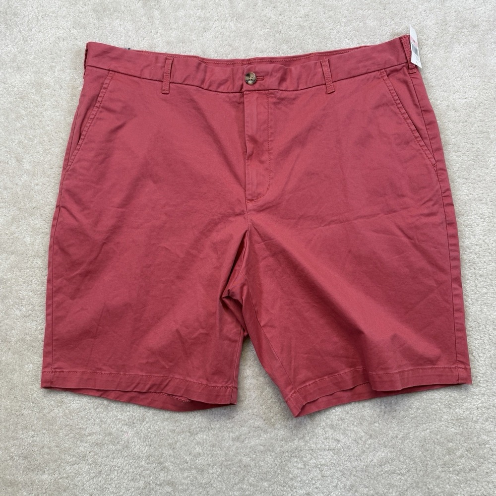 NWT IZOD Saltwater Shorts Mens 40 Red Relaxed Classics Stretch Flat Front